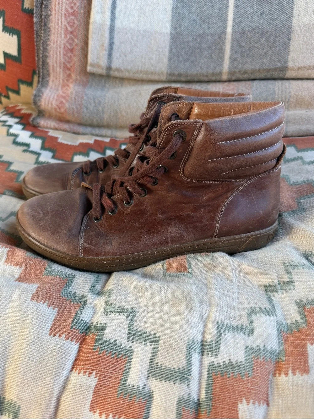 Vintage Birkenstock brown leather high tops